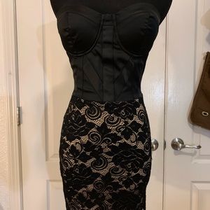 BEBE Black lace cocktail dress